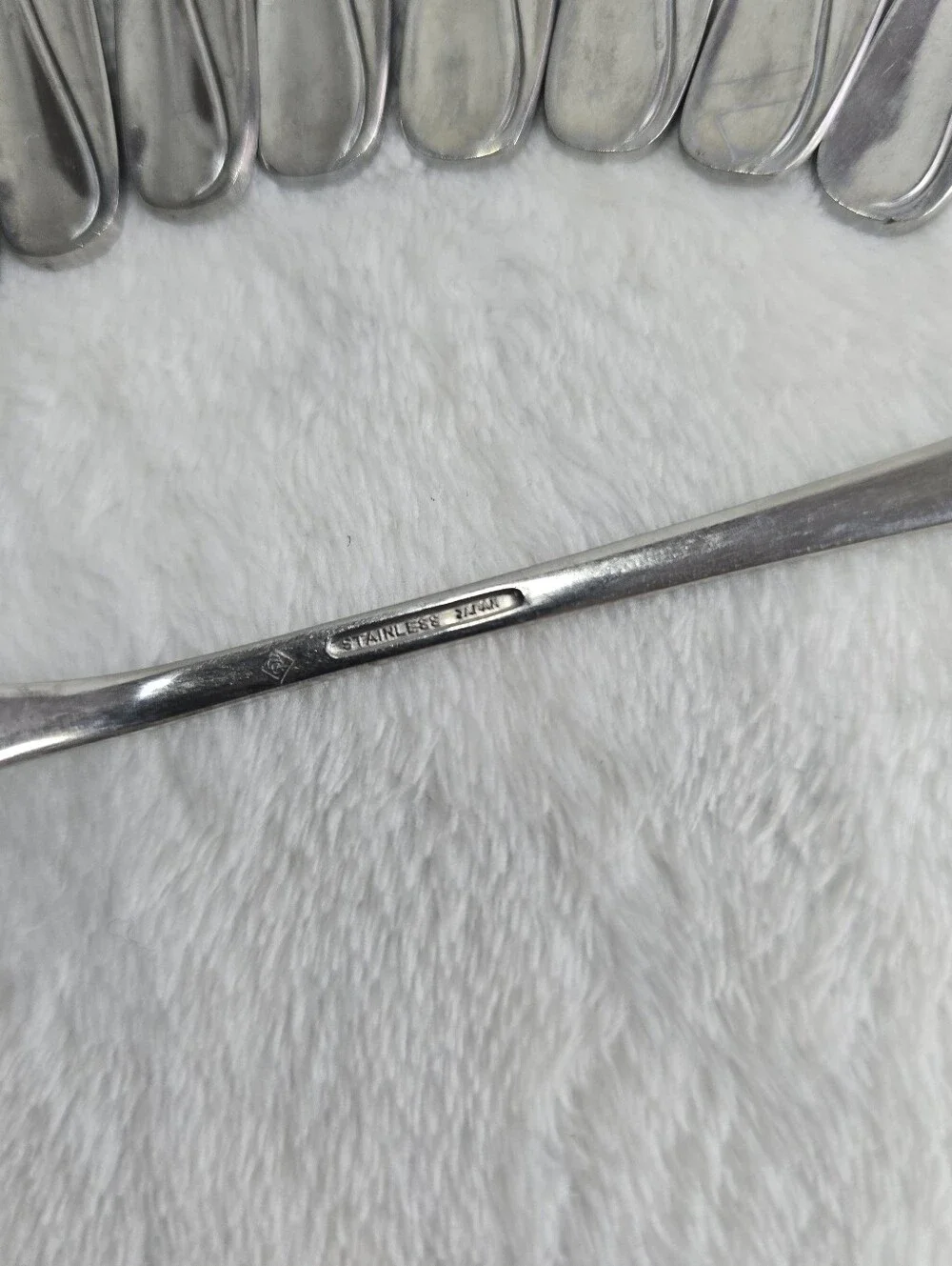 Vintage 1960s CIF9 Iced Teaspoons Set Of 10 Stainless Steel